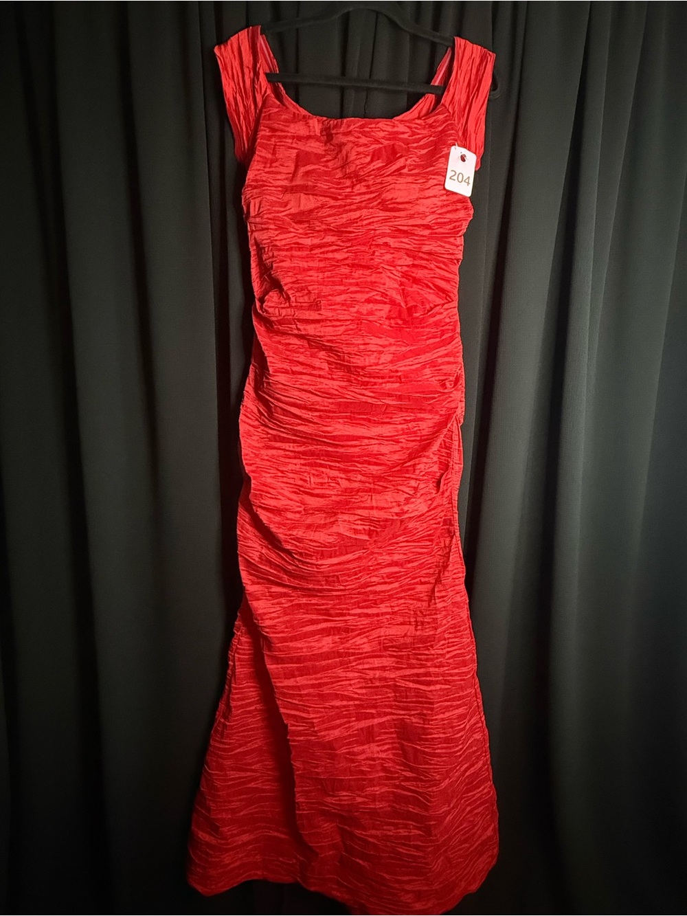 Sculpted Red Ruched Prom Dress - Women's Formal Gown